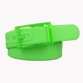 Neon green silicone belt with transparent green plastic buckle for airport security - Light Green