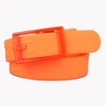 Unisex fluorescent orange belt with matching plastic buckle for casual metal-free wear - Orange