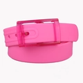 Vibrant candy pink silicone belt with matching translucent plastic buckle for casual wear - Pink
