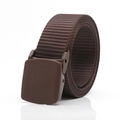 Ceinture tactique en nylon marron café avec boucle en plastique de qualité - Café
