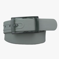 Unisex grey silicone belt with a dark translucent plastic buckle in a minimalist style - Gray