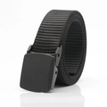 Ceinture tactique en nylon noir léger avec boucle en plastique pour sport et loisirs - Noir