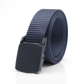 Durable dark blue nylon tactical belt with a matte black plastic buckle for outdoor use - Navy Blue