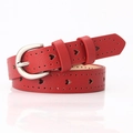 Cintura rossa alla moda da donna con decorazioni a cuore e fibbia a ferro di cavallo - Rosso