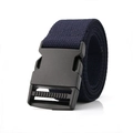 Ceinture tactique en toile bleu marine pour hommes et femmes avec boucle en plastique noir - Bleu Marine
