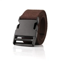 Ceinture tactique en toile marron foncé avec boucle rapide en plastique noir - Café