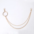 Cadena doble de metal dorado con aro grande y cierres de langosta para estilo punk - Cadena Doble Dorada L1 49cm