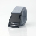 Ceinture tressée en toile gris clair unisexe avec une boucle noire en plastique - Bleu gris