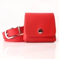 Mini borsa da cintura rosso vivace in ecopelle con dettagli in metallo argento - Rosso
