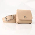 Set marsupio mini beige alla moda con cintura sottile in pelle PU e fibbia in metallo - Cachi