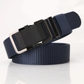 Cinturón de nailon tejido azul oscuro para hombre con hebilla automática de aleación - Azul Marino