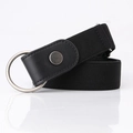 Cintura elastica nera minimalista con fibbia in metallo argento per jeans da donna - Nero