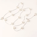 Elegante cintura a catena argento con perle bianche e chiusura a moschettone regolabile - Argento