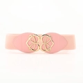 Damen-Gürtel in Hellrosa mit eleganter goldener Hohl-Schnalle und elastischem Band - Rosa