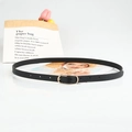 Ceinture fine noire pour femme avec boucle ovale dorée pour robes et jeans élégants - 105cm / Noir
