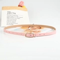 Ceinture fine en cuir rose avec boucle dorée ovale pour robes et jeans - 105cm / Rose
