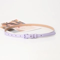 Elegante cintura sottile in pelle lavanda con fibbia quadrata coordinata da donna - Viola