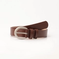 Klassischer brauner Ledergürtel für Damen mit minimalistischer silberner D-Ring Schnalle - Kaffeebraun