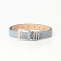 Ceinture fine en cuir bleu gris clair élégante avec boucles métalliques argentées ondulées - Gris Bleu
