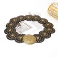 Cintura nera in stile vintage western con borchie in bronzo e fibbia a girasole - Nero
