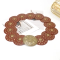 Cintura retrò in pelle stile western con rivetti forati e fibbia a girasole in bronzo - Cammello