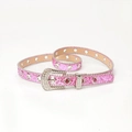 Cintura rosa glitterata in stile Y2K con strass brillanti e fibbia western - Rosa Rossa
