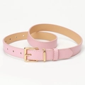 Ceinture rose pour femme avec boucle dorée et coutures blanches pour jeans tendance - Rose