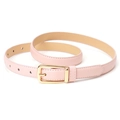 Ceinture fine rose pour femmes avec boucle en alliage doré et style minimaliste chic - Rose