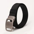 Cintura tattica in nylon nero con fibbia automatica in metallo grigio opaco per uomo e donna - Nero