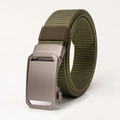 Cintura tattica in nylon verde militare con fibbia automatica in lega grigio scuro - Verde Militare