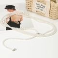 Cintura a catena multistrato con perle bianche e chiusure a moschettone per abiti - Bianco (8142)