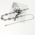 Cadena de cintura bohemia vintage de metal plateado con eslabones ovalados y colgante - Estilo Óvalo Vintage (L21)
