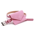 Sacoche ceinture en similicuir rose mat avec ceinture réglable et boucle argentée - Rose