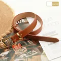 Klassischer Gürtel für Damen in Camel mit minimalistischer goldener Legierungsschnalle - Camel