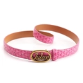 Cintura da donna rosa con motivo a rombi e fibbia ovale dorata julun raffinata - Rosa Rossa Con Fibbia Dorata