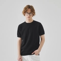 Schmal geschnittenes Herren-Strick-T-Shirt in Schwarz mit klassischem Rundhals - S / Schwarz