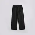 Pantaloni da uomo neri casual business con gamba dritta ed elastico in vita e piega - S / Nero