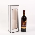 Single bottle white wine gift bag with clear window and rope handle for 750ml bottles - White With Window And Border