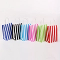 Minimalist vertical stripe paper gift bags with white cotton handles in 6 vibrant colors - 6 Mixed Vertical Stripe Colors