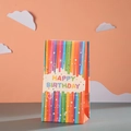 Rainbow striped kraft paper gift bag with Happy Birthday text for party favors - 24x13x8 / Rainbow Horizontal Stripes