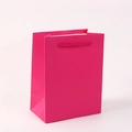 Matte rose red gift paper bag with woven rope handle for clothing shopping - Rose Red