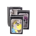 Set of 3 black paper gift bags with clear window and handles for flowers or cakes - H35xL25xW18 / White Border