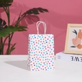 Sacchetto regalo in carta a pois colorati con manici a corda per feste e acquisti - Motivo a Pois - Grande (54-3)