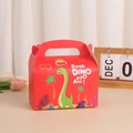 Red cartoon dinosaur gift box with handle for kids birthday party favors and treats - Red Dinosaur (A006-1)
