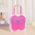 Pink non-woven gift bag with flip-flop print and sturdy handles for beach use - Orange Citrus Floral Style (9003-3) / 20*20*9cm