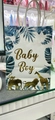 Blue palm leaf Baby Boy gift bag with gold animal foil print and white cord handles - Baby Boy Style