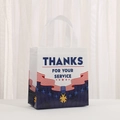 Veterans Day non-woven gift bag with American flag and medal design on white desk - Star Medal Style (5017-4) / 23*22*11