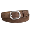 Cintura vintage da donna in pelle scamosciata marrone con fibbia ovale opaca - 105cm / caffè