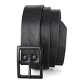 Klassischer schwarzer PU-Ledergürtel für Herren mit matter Dornschließe und Textur - 110cm / Schwarz