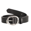 Cintura minimalista in pelle nera con fibbia argentata martellata irregolare per jeans - 110cm / Fibbia Argento Nero